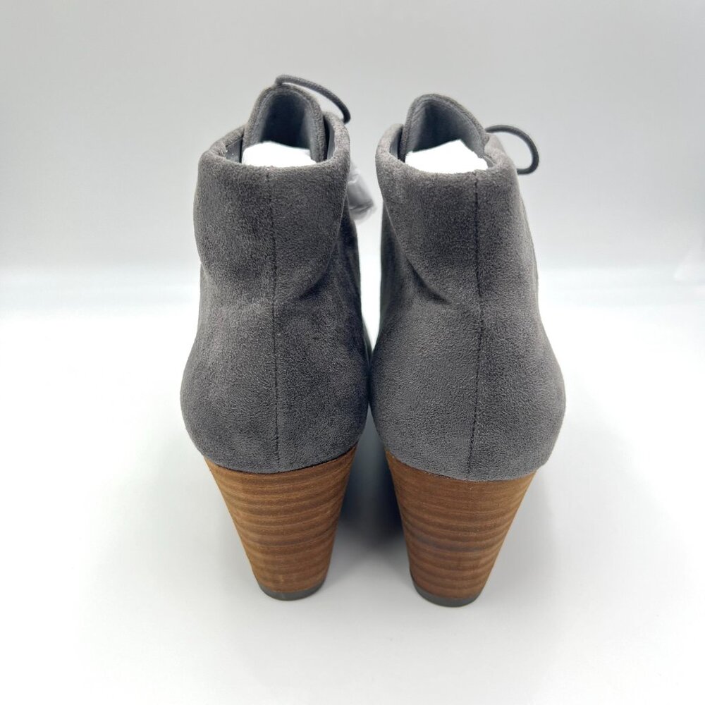 11W 11 WIDE WIDTH Dr Scholls Dakota Gray Microsuede Wedge Ankle Boots Shoes - Picture 7 of 13